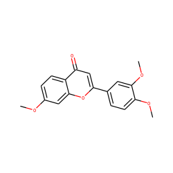 COc1ccc2c(=O)cc(-c3ccc(OC)c(OC)c3)oc2c1 ZINC000000057905