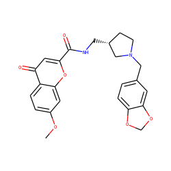 COc1ccc2c(=O)cc(C(=O)NC[C@@H]3CCN(Cc4ccc5c(c4)OCO5)C3)oc2c1 ZINC000036351832