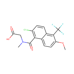 COc1ccc2c(C(=O)N(C)CC(=O)O)c(Cl)ccc2c1C(F)(F)F ZINC000013823560