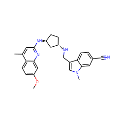 COc1ccc2c(C)cc(N[C@H]3CC[C@H](NCc4cn(C)c5cc(C#N)ccc45)C3)nc2c1 ZINC000028951165