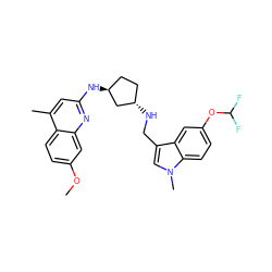 COc1ccc2c(C)cc(N[C@H]3CC[C@H](NCc4cn(C)c5ccc(OC(F)F)cc45)C3)nc2c1 ZINC000028951145