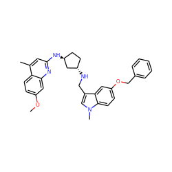 COc1ccc2c(C)cc(N[C@H]3CC[C@H](NCc4cn(C)c5ccc(OCc6ccccc6)cc45)C3)nc2c1 ZINC000028951154