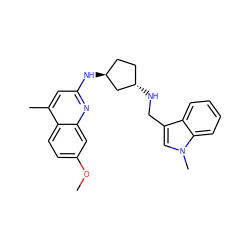 COc1ccc2c(C)cc(N[C@H]3CC[C@H](NCc4cn(C)c5ccccc45)C3)nc2c1 ZINC000028951136