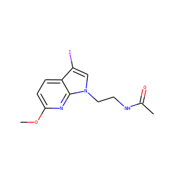 COc1ccc2c(I)cn(CCNC(C)=O)c2n1 ZINC000071318618