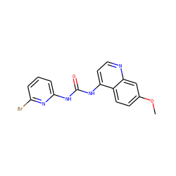 COc1ccc2c(NC(=O)Nc3cccc(Br)n3)ccnc2c1 ZINC000063298417