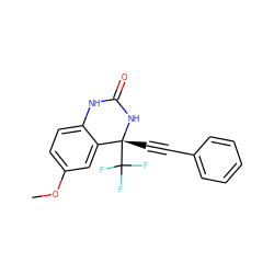 COc1ccc2c(c1)[C@@](C#Cc1ccccc1)(C(F)(F)F)NC(=O)N2 ZINC000006484871