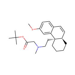 COc1ccc2c(c1)[C@]1(CCN(C)CC(=O)OC(C)(C)C)CCCC[C@@H]1C=C2 ZINC000029476552