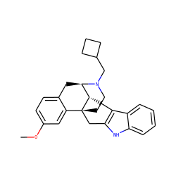 COc1ccc2c(c1)[C@]13CCN(CC4CCC4)[C@H](C2)[C@@H]1Cc1c([nH]c2ccccc12)C3 ZINC000028646624