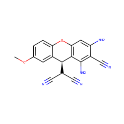 COc1ccc2c(c1)[C@H](C(C#N)C#N)c1c(cc(N)c(C#N)c1N)O2 ZINC000473243882