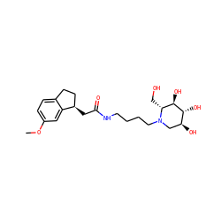 COc1ccc2c(c1)[C@H](CC(=O)NCCCCN1C[C@H](O)[C@@H](O)[C@H](O)[C@H]1CO)CC2 ZINC000096282604
