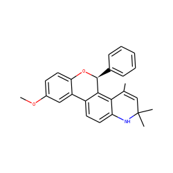 COc1ccc2c(c1)-c1ccc3c(c1[C@H](c1ccccc1)O2)C(C)=CC(C)(C)N3 ZINC000013863753