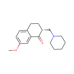 COc1ccc2c(c1)C(=O)[C@@H](CN1CCCCC1)CC2 ZINC000002000026