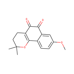 COc1ccc2c(c1)C(=O)C(=O)C1=C2OC(C)(C)CC1 ZINC000084672506
