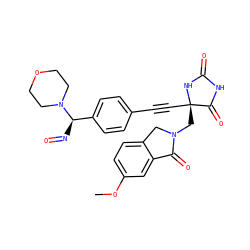 COc1ccc2c(c1)C(=O)N(C[C@@]1(C#Cc3ccc([C@@H](N=O)N4CCOCC4)cc3)NC(=O)NC1=O)C2 ZINC000169694536