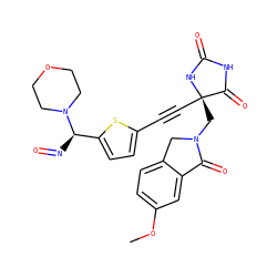 COc1ccc2c(c1)C(=O)N(C[C@@]1(C#Cc3ccc([C@@H](N=O)N4CCOCC4)s3)NC(=O)NC1=O)C2 ZINC000169694548