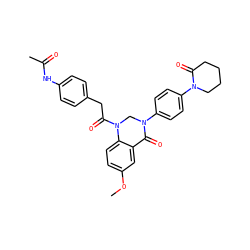 COc1ccc2c(c1)C(=O)N(c1ccc(N3CCCCC3=O)cc1)CN2C(=O)Cc1ccc(NC(C)=O)cc1 ZINC001772657543