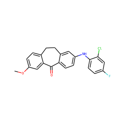 COc1ccc2c(c1)C(=O)c1ccc(Nc3ccc(F)cc3Cl)cc1CC2 ZINC000095572448