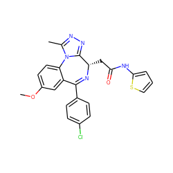 COc1ccc2c(c1)C(c1ccc(Cl)cc1)=N[C@@H](CC(=O)Nc1cccs1)c1nnc(C)n1-2 ZINC000096284855