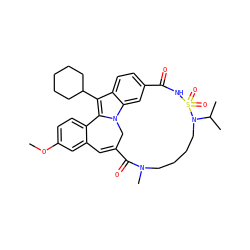 COc1ccc2c(c1)C=C1Cn3c-2c(C2CCCCC2)c2ccc(cc23)C(=O)NS(=O)(=O)N(C(C)C)CCCCN(C)C1=O ZINC000084727890