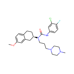 COc1ccc2c(c1)C[C@H](N(CCCN1CCN(C)CC1)C(=O)Nc1ccc(F)c(Cl)c1)CC2 ZINC000036351923