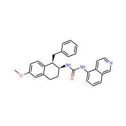 COc1ccc2c(c1)CC[C@H](NC(=O)Nc1cccc3cnccc13)[C@@H]2Cc1ccccc1 ZINC000028959133