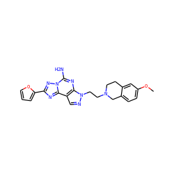COc1ccc2c(c1)CCN(CCn1ncc3c1nc(N)n1nc(-c4ccco4)nc31)C2 ZINC000038460488