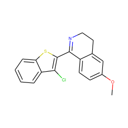 COc1ccc2c(c1)CCN=C2c1sc2ccccc2c1Cl ZINC000204983094