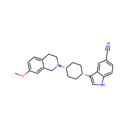 COc1ccc2c(c1)CN([C@H]1CC[C@@H](c3c[nH]c4ccc(C#N)cc43)CC1)CC2 ZINC000100804247