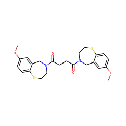 COc1ccc2c(c1)CN(C(=O)CCC(=O)N1CCSc3ccc(OC)cc3C1)CCS2 ZINC000035283061