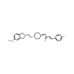 COc1ccc2c(c1)CN(CC[C@H]1CC[C@H](NC(=O)/C=C/c3ccc(F)cc3)CC1)C2 ZINC000299805742