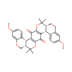 COc1ccc2c(c1)CO[C@@H]1[C@H]2C2=C(OC1(C)C)C(=O)C1=C(OC(C)(C)[C@@H]3COc4cc(OC)ccc4[C@H]13)C2=O ZINC000044350826