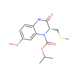 COc1ccc2c(c1)N(C(=O)OC(C)C)[C@@H](CSC)C(=O)N2 ZINC000005963040