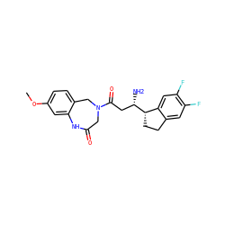 COc1ccc2c(c1)NC(=O)CN(C(=O)C[C@H](N)[C@H]1CCc3cc(F)c(F)cc31)C2 ZINC000473134079