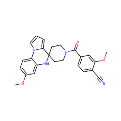 COc1ccc2c(c1)NC1(CCN(C(=O)c3ccc(C#N)c(OC)c3)CC1)c1cccn1-2 ZINC000299830030
