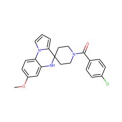 COc1ccc2c(c1)NC1(CCN(C(=O)c3ccc(Cl)cc3)CC1)c1cccn1-2 ZINC000064848251