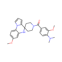 COc1ccc2c(c1)NC1(CCN(C(=O)c3ccc(N(C)C)c(OC)c3)CC1)c1cccn1-2 ZINC000299828579