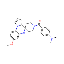 COc1ccc2c(c1)NC1(CCN(C(=O)c3ccc(N(C)C)cc3)CC1)c1cccn1-2 ZINC000299824440