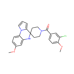 COc1ccc2c(c1)NC1(CCN(C(=O)c3ccc(OC)c(Cl)c3)CC1)c1cccn1-2 ZINC000299832812