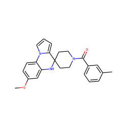 COc1ccc2c(c1)NC1(CCN(C(=O)c3cccc(C)c3)CC1)c1cccn1-2 ZINC000035399524