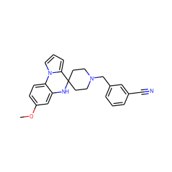 COc1ccc2c(c1)NC1(CCN(Cc3cccc(C#N)c3)CC1)c1cccn1-2 ZINC000299828557