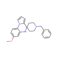COc1ccc2c(c1)NC1(CCN(Cc3ccccc3)CC1)c1cccn1-2 ZINC000072341613