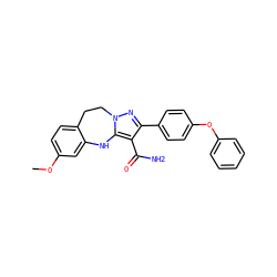 COc1ccc2c(c1)Nc1c(C(N)=O)c(-c3ccc(Oc4ccccc4)cc3)nn1CC2 ZINC000045339003