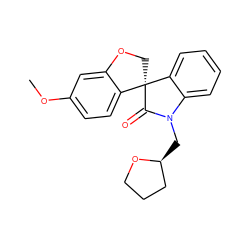 COc1ccc2c(c1)OC[C@]21C(=O)N(C[C@H]2CCCO2)c2ccccc21 ZINC000103200166