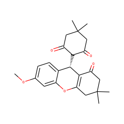 COc1ccc2c(c1)OC1=C(C(=O)CC(C)(C)C1)[C@H]2C1C(=O)CC(C)(C)CC1=O ZINC000000585672