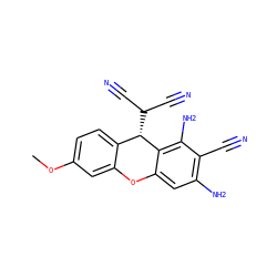 COc1ccc2c(c1)Oc1cc(N)c(C#N)c(N)c1[C@H]2C(C#N)C#N ZINC000473244576