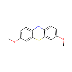 COc1ccc2c(c1)Sc1cc(OC)ccc1N2 ZINC000003160146