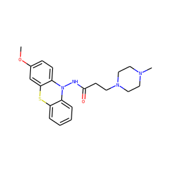 COc1ccc2c(c1)Sc1ccccc1N2NC(=O)CCN1CCN(C)CC1 ZINC000073142095