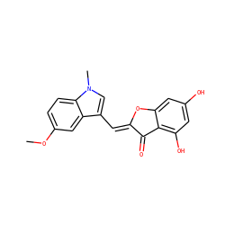 COc1ccc2c(c1)c(/C=C1\Oc3cc(O)cc(O)c3C1=O)cn2C ZINC000049070461