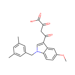 COc1ccc2c(c1)c(C(=O)CC(=O)C(=O)O)cn2Cc1cc(C)cc(C)c1 ZINC000169312661