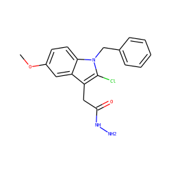 COc1ccc2c(c1)c(CC(=O)NN)c(Cl)n2Cc1ccccc1 ZINC000000006185
